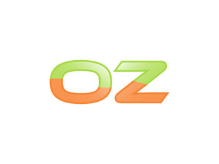 Green Orange shiny OZ letters