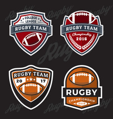 Fototapeta na wymiar Set of Rugby and Football Logo Template Suitable for T-shirt apparel design. Vector illustration