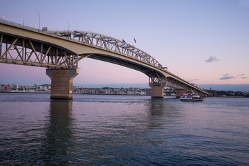 Auckland harbour bridge at dusk