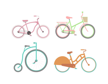 Vintage bicycle vector illustration.