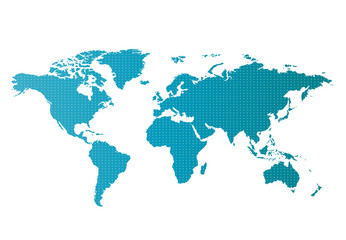 Fototapeta na wymiar World map countries colorful with dots. Vector illustration.