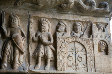 Cathedral cloisters sculpture in Elne