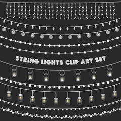 Chalkboard String Lights Set © Giraphics