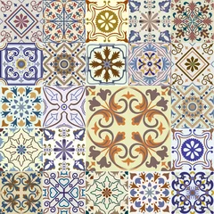 Deurstickers Marokkaanse tegels Grote reeks tegelsachtergrond.