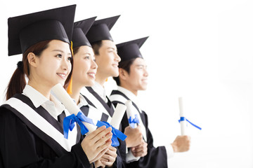 happy Group of graduation Looking to the Future