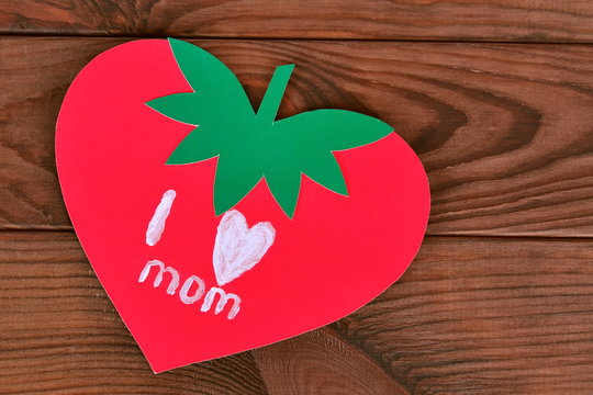Greeting card mother's day with words I love mom. Happy mother's day.
