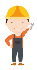 Beruf Handwerker freigestellt Vektor