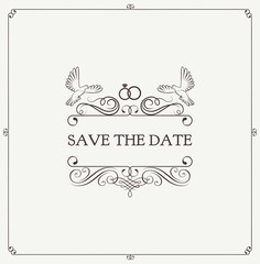 Wedding invitation. Save the date. decorative elements. Vector illustration