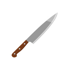 Knife with a wooden handle.  vector illustration