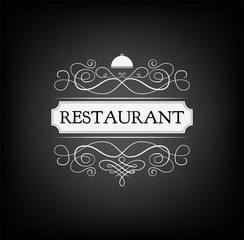  Restaurant logo. Handmade lettering and decorative elements.