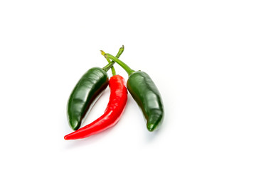 bitter chili pepper isolated on white