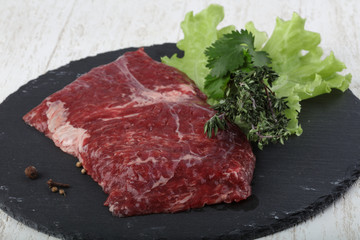 Raw machete steak