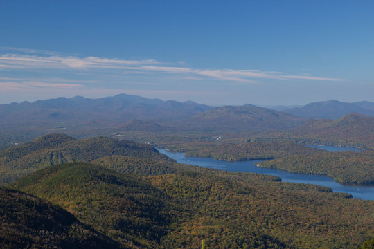 Lake Placid view from top of Whiteface Mountain 