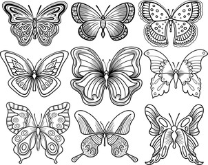 Fototapeta na wymiar Hand drawing butterfly