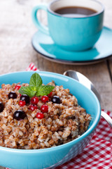 Buckwheat porridge with blueberries