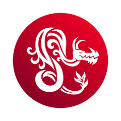 Dragon medal vector illustration. 