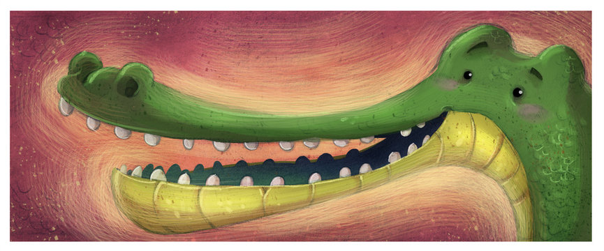 cocodrilo feliz