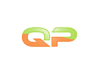 Green Orange shiny QP letters