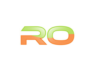 Green Orange shiny RO letters