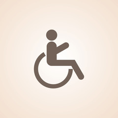 Icon Of Patient On Wheel Chair.