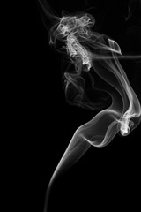 Abstract gray smoke from the incense sticks.