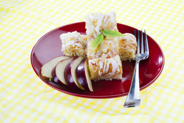 tempting apple pie ready to eat.