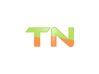 Green Orange shiny TN letters