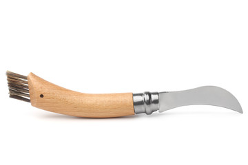 Clasp knife with brush for mushroomon