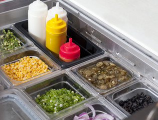 close-up of kitchen worktop.