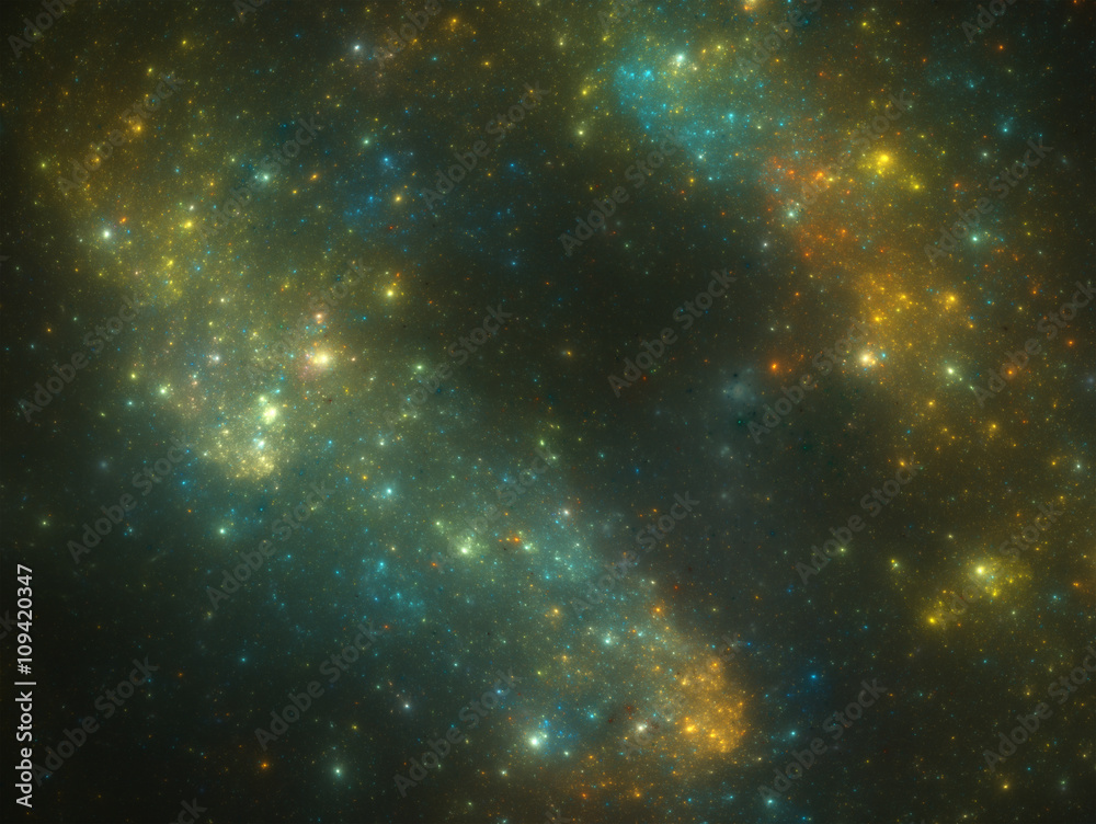 Wall mural deep space nebula with stars.