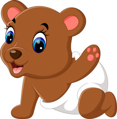 illustration of cute baby bear cartoon