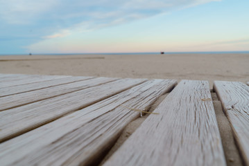 Naklejka na ściany i meble wooden or flooring on the beach