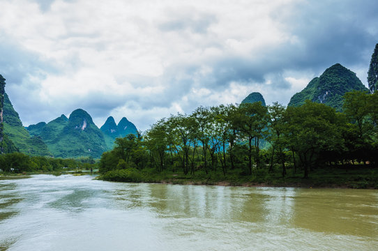 Beautiful mountains and river scenery