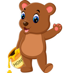 illustration of cute baby bear cartoon