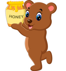 illustration of cute baby bear cartoon