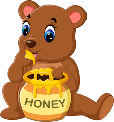 illustration of cute baby bear cartoon