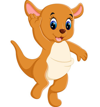 illustration of Cute baby kangaroo cartoon