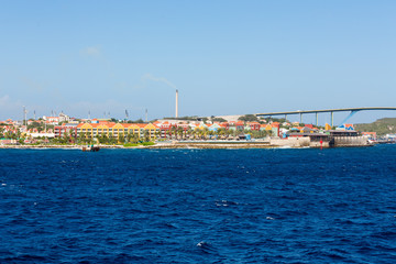 Fototapeta premium Curacao and Bridge Beyond Blue Water
