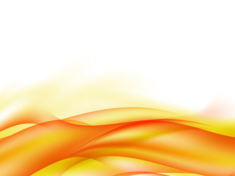 Abstract background with waves of red and yellow lines in the bottom of the picture, vector illustration