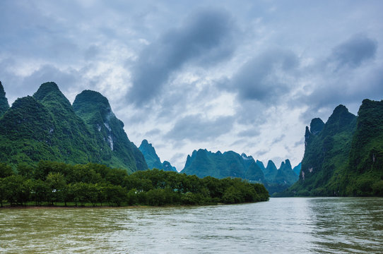 Beautiful mountains and river scenery