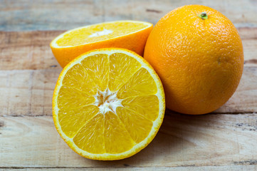Fototapeta na wymiar fresh orange on a table