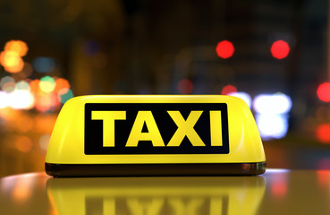 Taxi sign on car