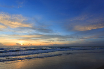 sunrise sky in the morning with colorful cloud on the beach