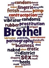 Obraz premium Brothel, word cloud concept 3