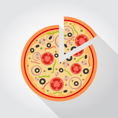 Flat pizza illustration