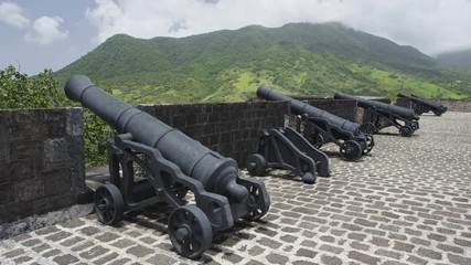 St Kitts Brimstone Hill Fortress National Park on St. Kitts and Nevis. Caribbean cruise ship destination. Saint Kitts nature landscape. Shot on RED EPIC.