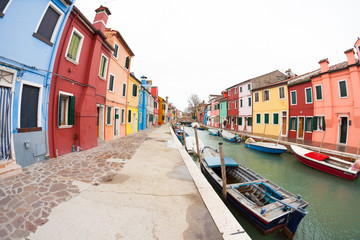 Fototapeta na wymiar wide view on colorful houses