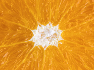 Slice of orange close-up. Orange texture for designers.