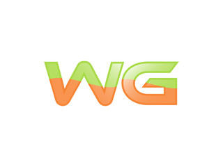 Green Orange shiny WG letters