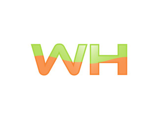 Green Orange shiny WH letters